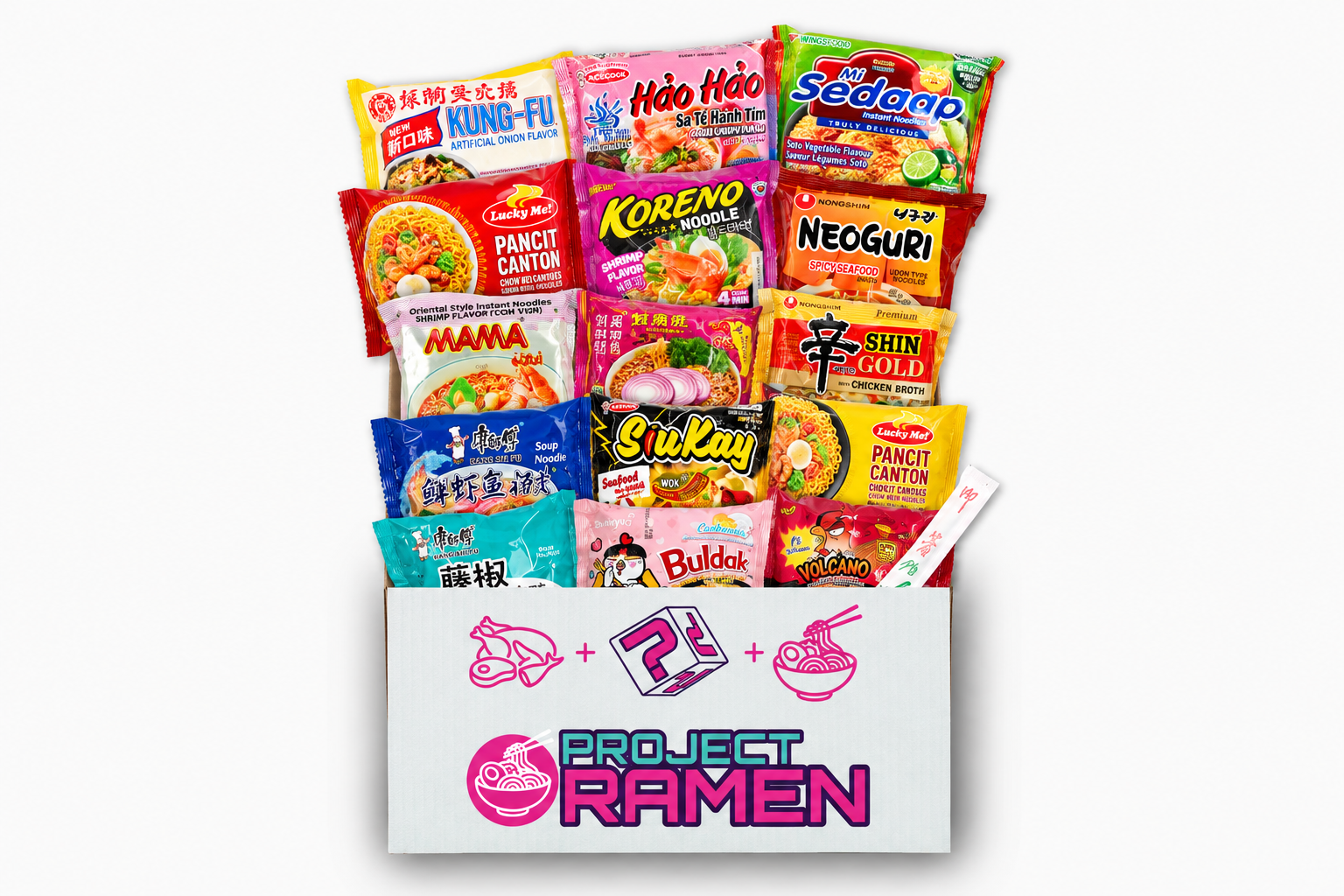 Build Your Own Ramen Mystery Box | 16/20/24 Count | Pick Your Flavor/Spice Level | BYO Instant Noodle Soup Mystery Bundle
