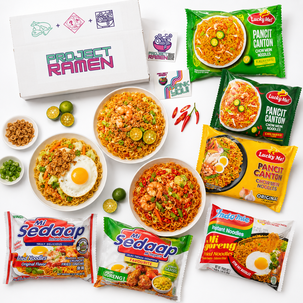 Dry Noodle Variety Bundle | Fried Instant Ramen Assortment | Mixed Asian Noodle Flavors Noodle Bundle 16/20 Pack