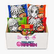 Wai Wai ramen bundle with assorted Thai instant noodle flavors displayed in a Project Ramen box