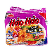 Hao Hao Sa Tế Hành Tím Chili & Crispy Onion Instant Ramen Noodle Soup (15 Pack / 30 Pack)