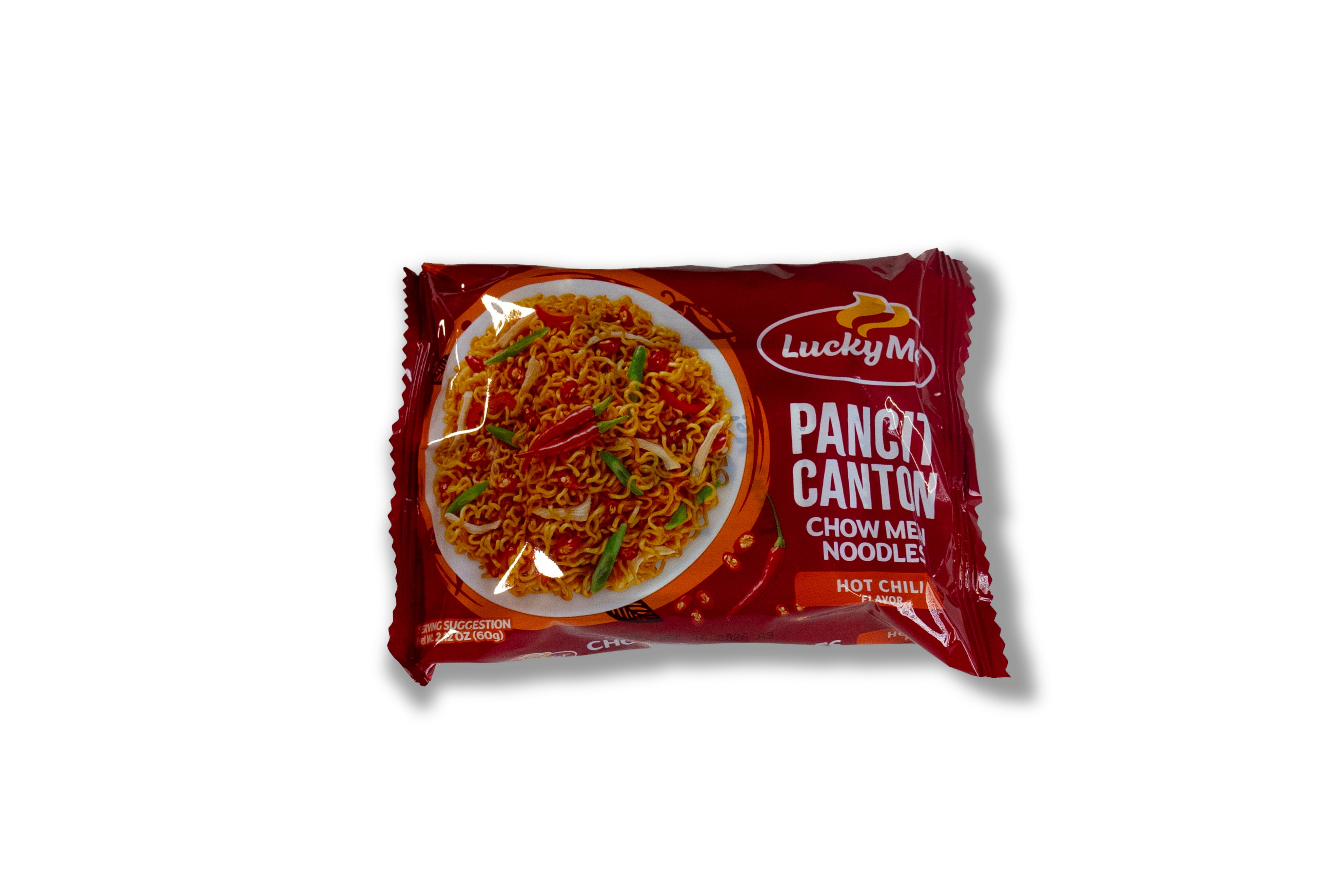LuckyMe Pancit Canton Hot & Spicy Chili Instant Noodles | Filipino Chow-Mein Style Dry Ramen | 15, 18, 30, or 72 Pack