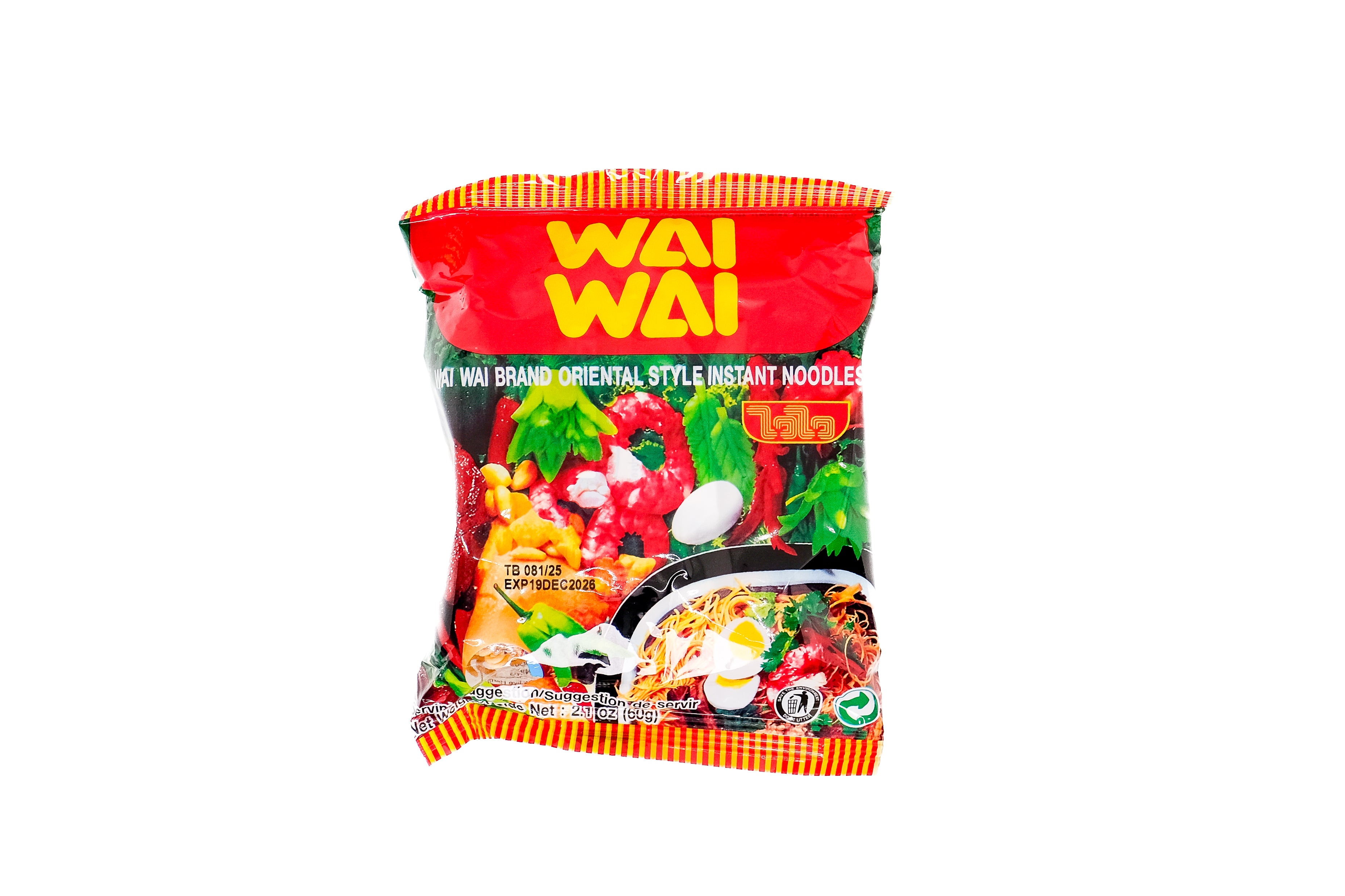 Wai Wai Original Thai Instant Ramen Noodle Soup Nepalese Instant Ramen (15 Pack / 30 Pack)