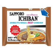 Sapporo Beef Ramen Noodle Instant Ramen Noodle Soup Japanese Style (12 Pack / 24 Pack)