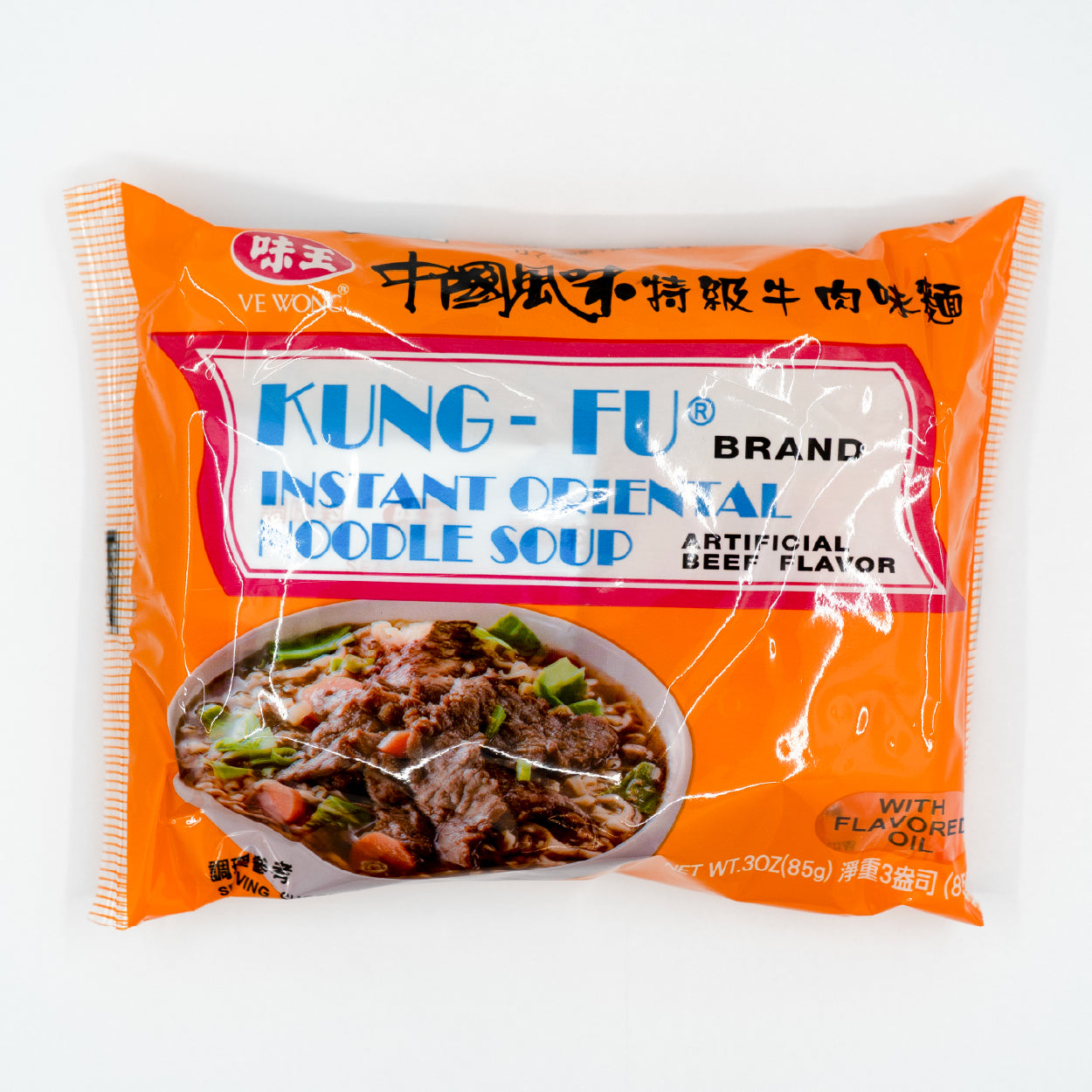 Packaged Ve Wong Kung - Fu Beef Flavor Instant Ramen Noodles Soup 